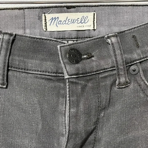 Madewell Skinny Mid Rise  Jeans Grey Faded Wash - Picture 5 of 17